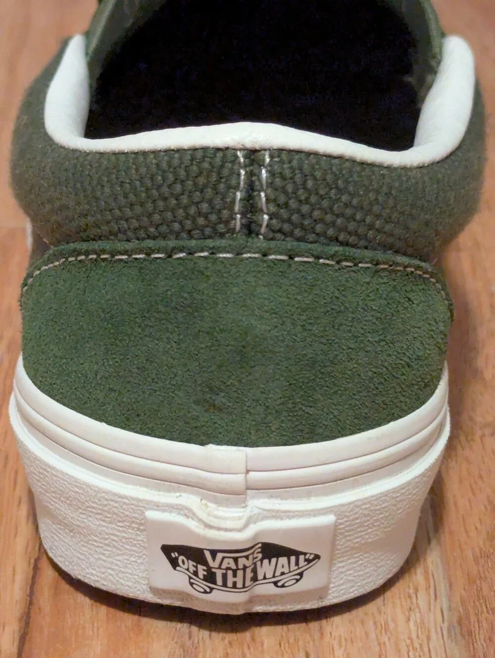 Vans Olive Green Suede Slip-On Sneakers